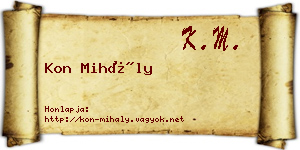 Kon Mihály névjegykártya